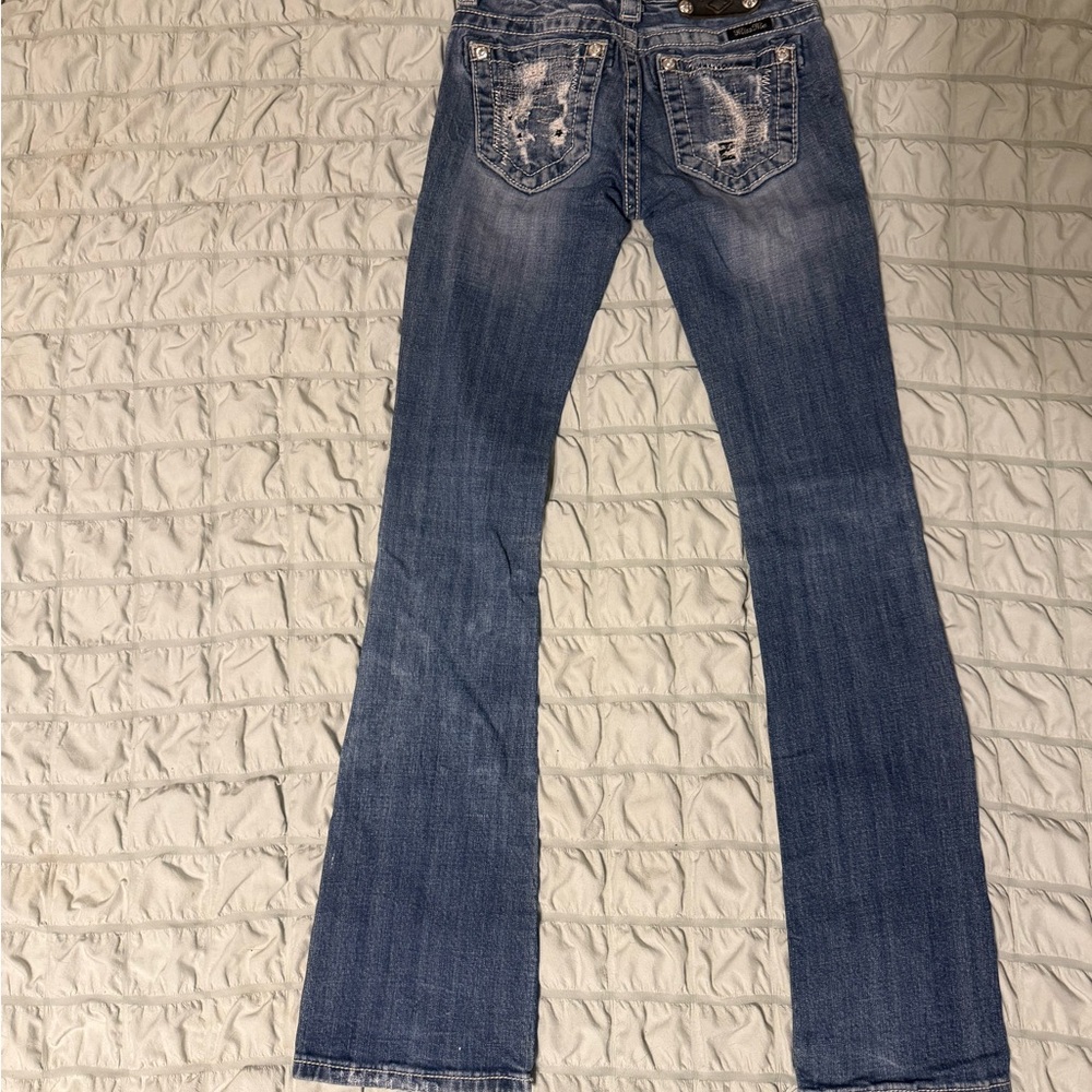 ✨ Miss Me Bootcut Jeans – Size 22 – (Fits XXS/00)- Distressed Pocket ✨